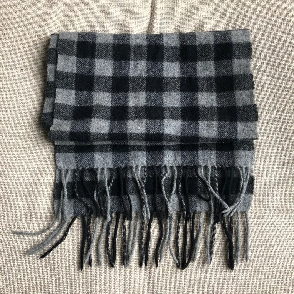 Wool Checkered Grey Warm scarf